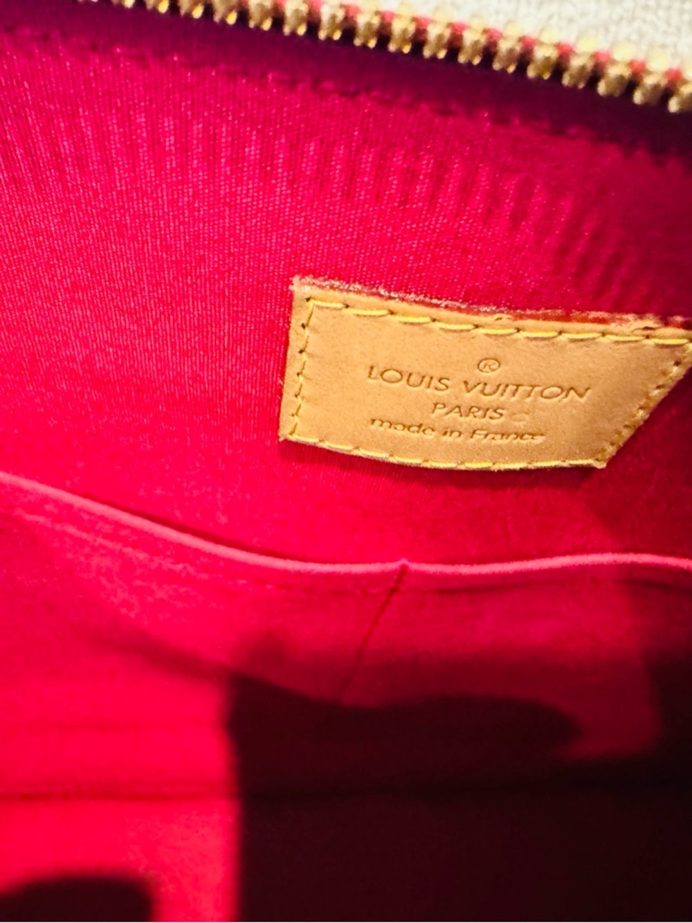 Louis Vuitton Bright Red Vernis Alma Satchel with Gold Hardware - Picture 2 of 7